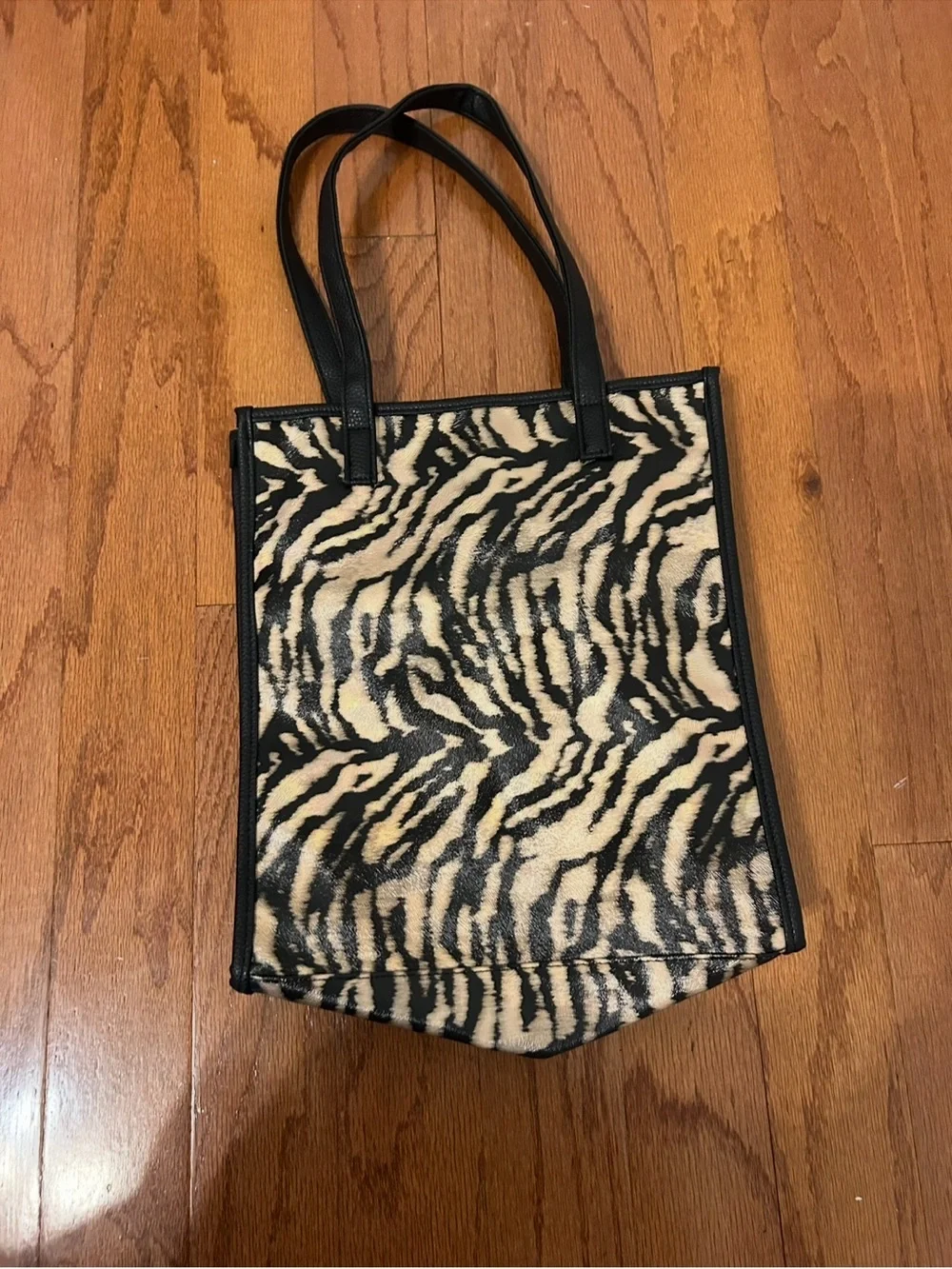 Zebra Print Tote Bag Statement Animal Print Shoulder Bag